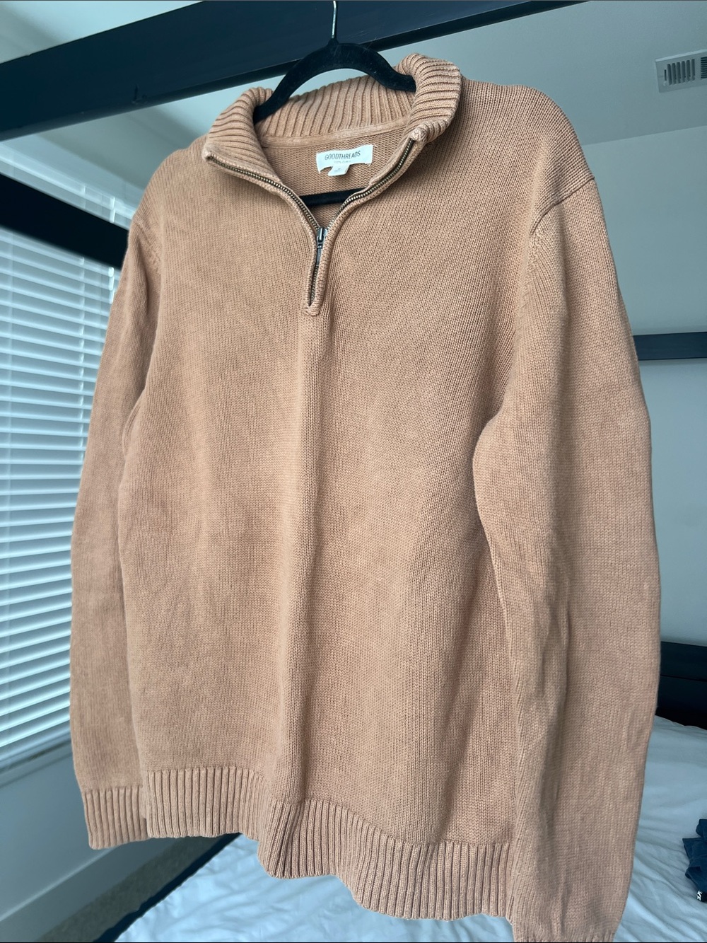 Goodthreads Camel Half-Zip Knit Sweater